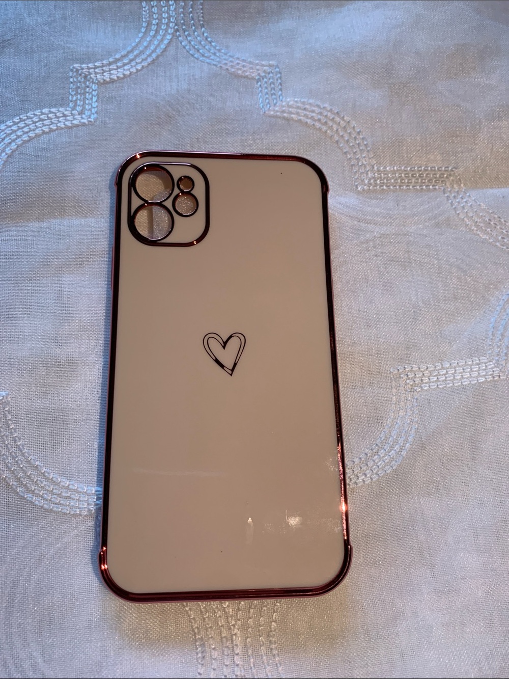 Phone Case with Heart Design - Pink/White Accent iPhone 11